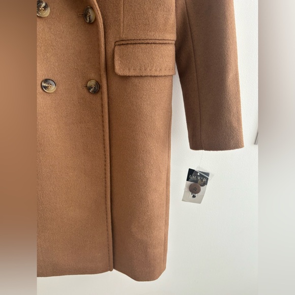 Lauren Ralph Lauren Classic Wool Blend Coat Camel Size 2P - Picture 3 of 6
